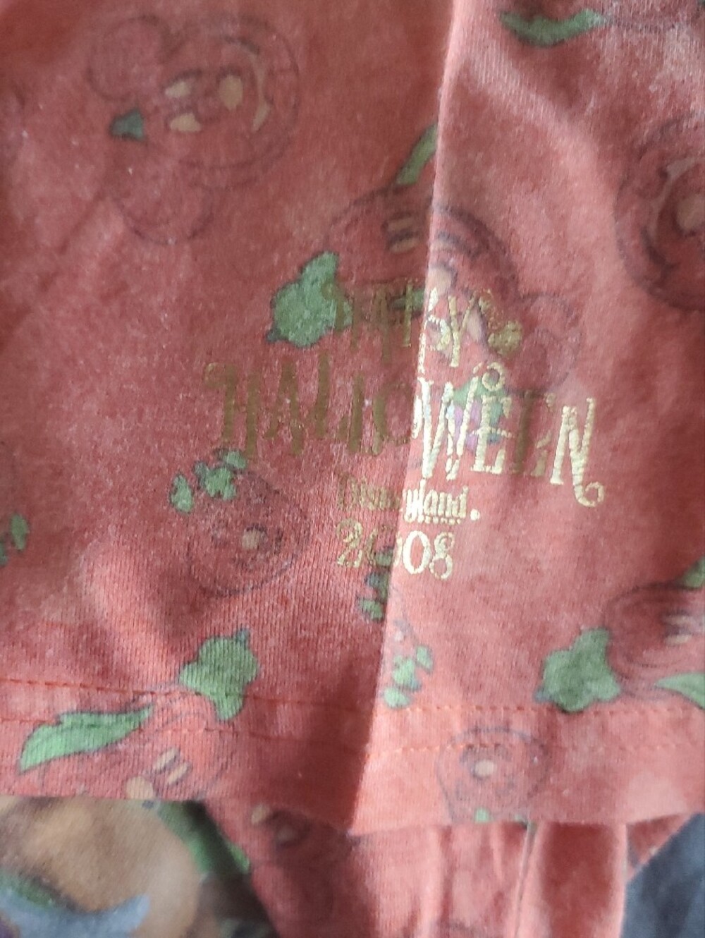 Disney Orange & Green Mickey Mouse Halloween Short Sleeve Tee - Picture 3 of 4